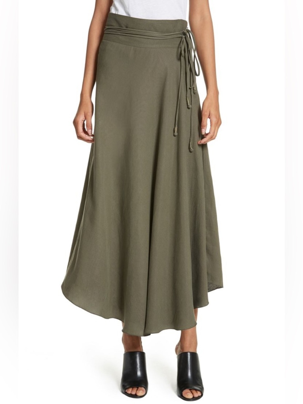 Apiece Apart Rosehip Tencel Wrap Skirt in Green